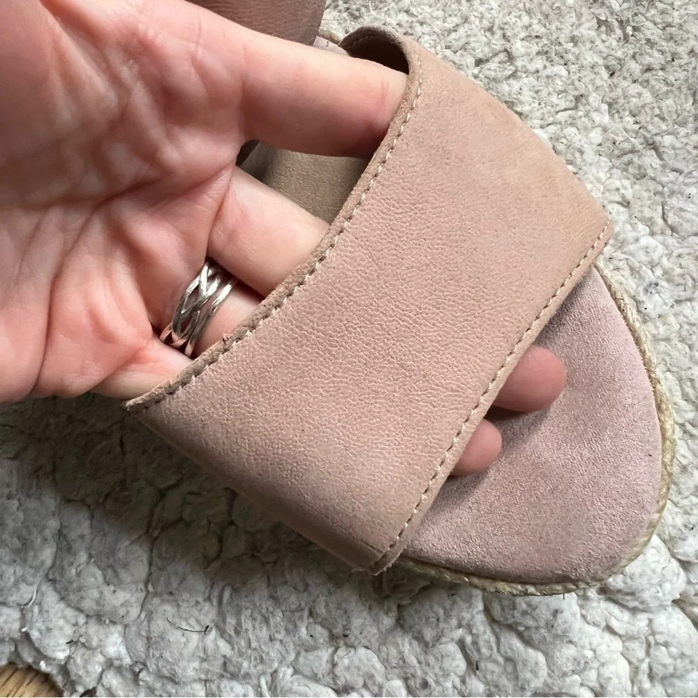 SOUL Naturalizer Tan Leather Oshay Espadrille Wedge Sandal Size 11